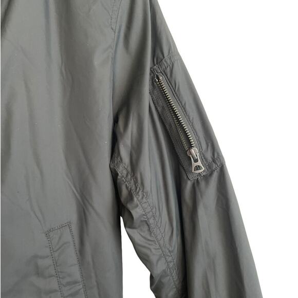 Y2K Uniqlo Youth Bomber Flight Jacket 13 Green Front Zip Streetwear ‎ Gorpcore - Picture 4 of 10